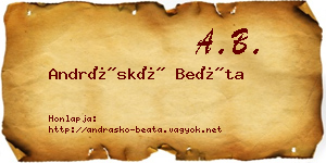Andráskó Beáta névjegykártya